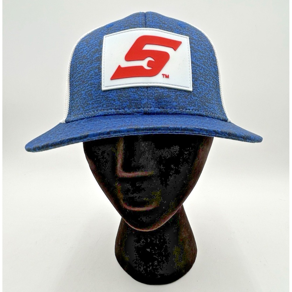 NEW Snap On Tools Mesh Adjustable Trucker Hat Snapback Blue Black Logo Official